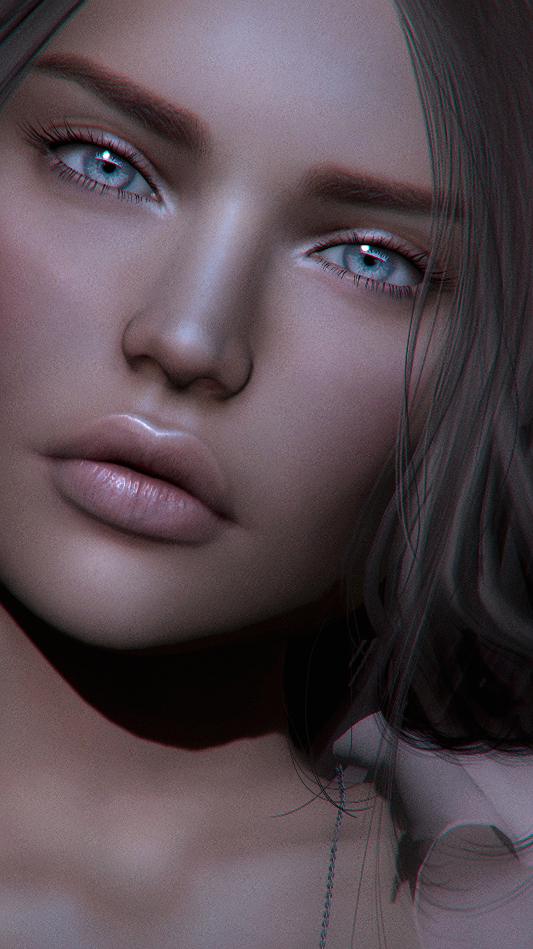 1080x1920  Картинки Красивые лица 3D Графика молодые женщины смотрит 1080x1920