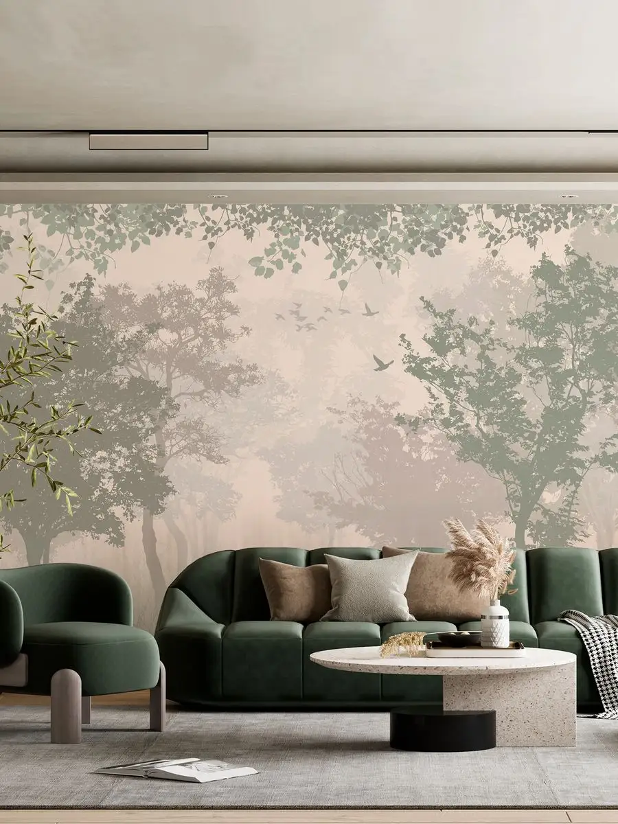 900x1200  Обоюшкины Фотообои 3D \"Лес в тумане\" обои на стену 400х270