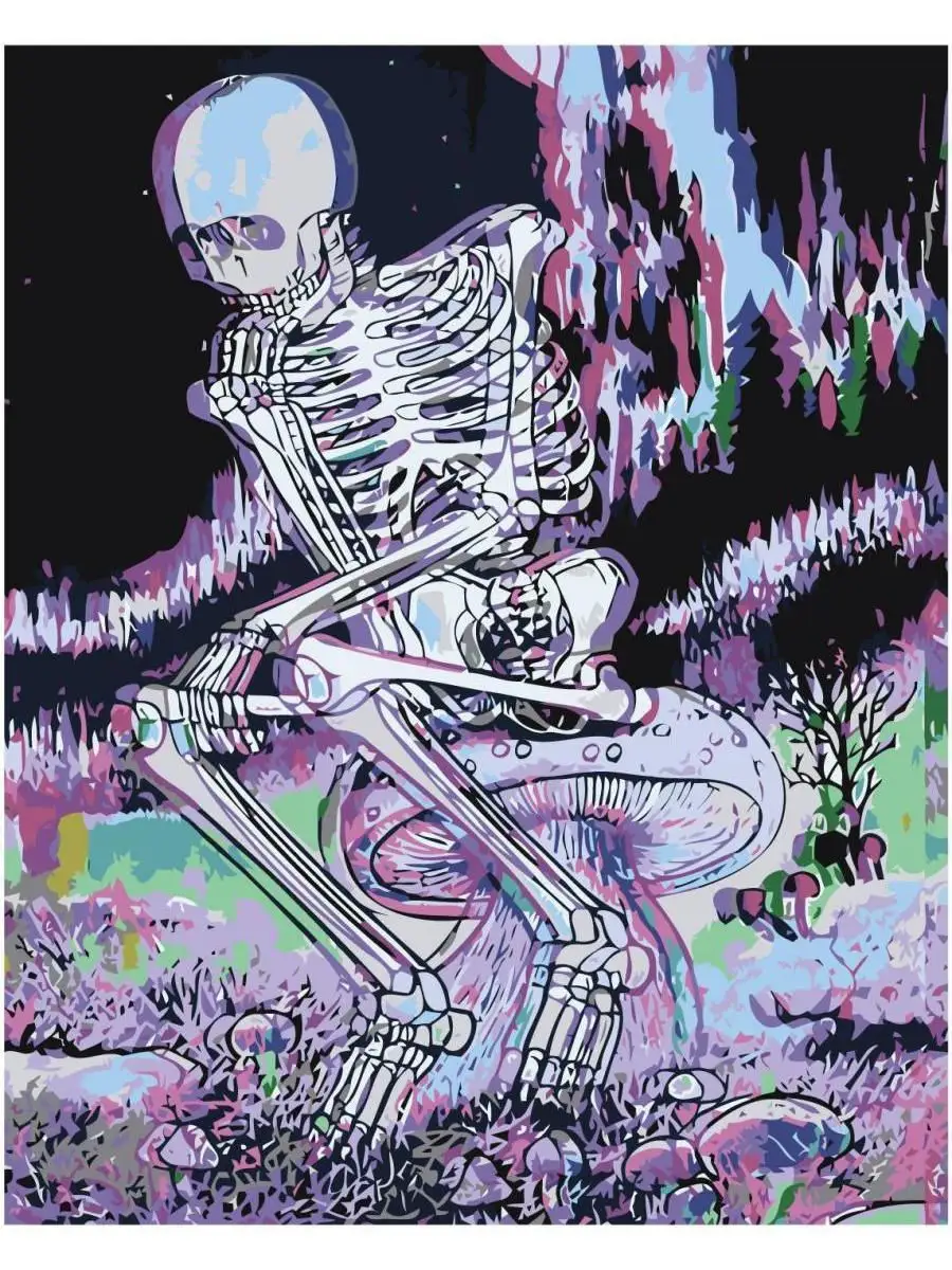 900x1200  Живопись по номерам Череп 3D 40х50