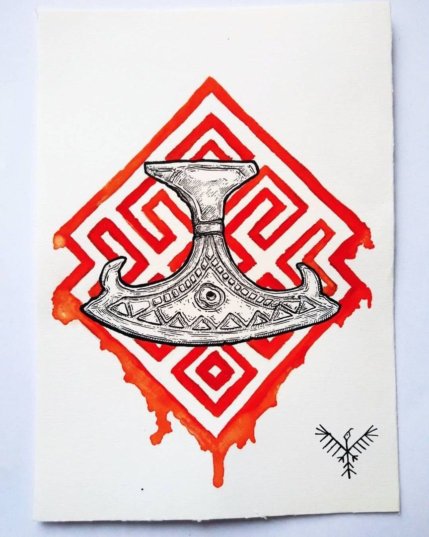 864x1080  Секира перуна эскиз - 40 фото