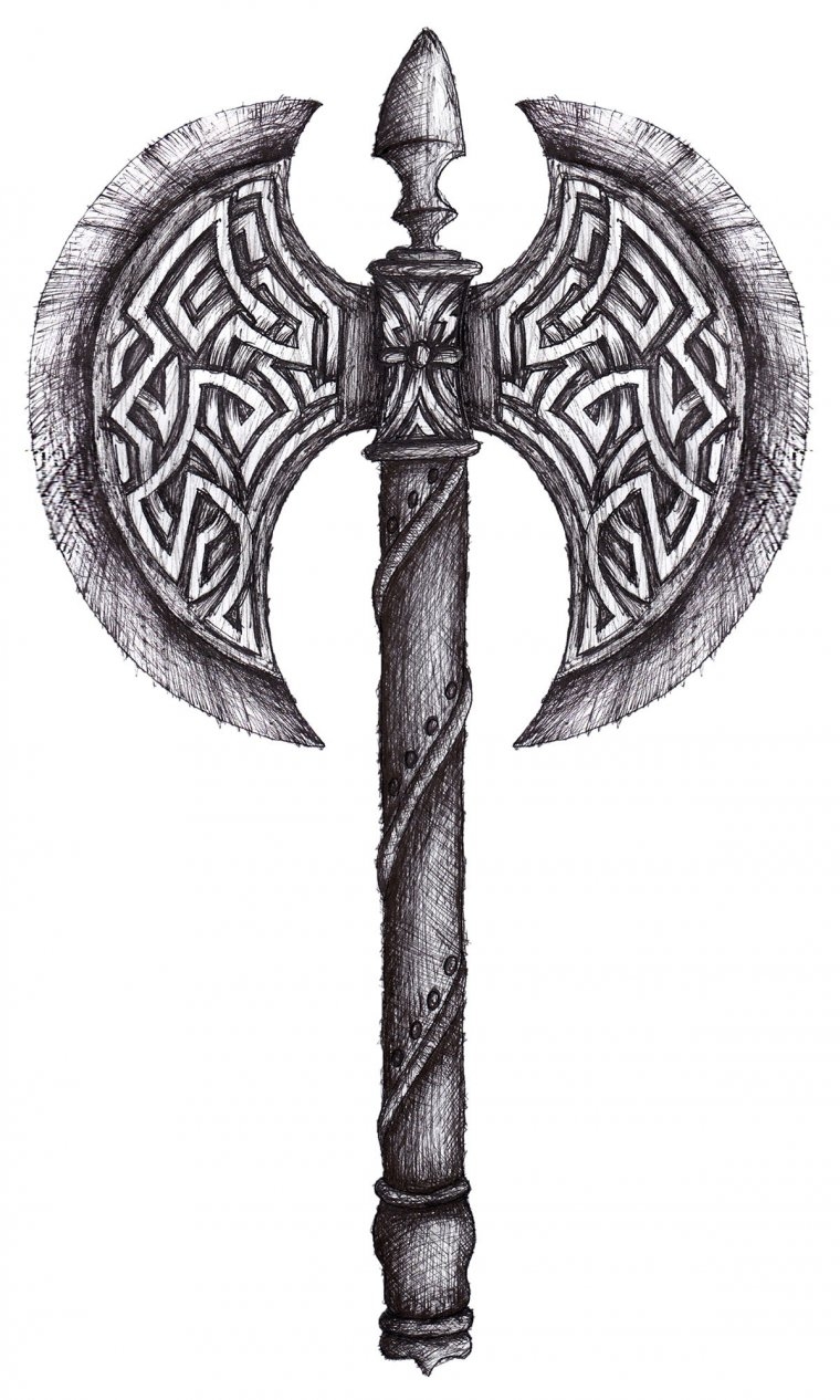 760x1266  Секира перуна эскиз - 40 фото