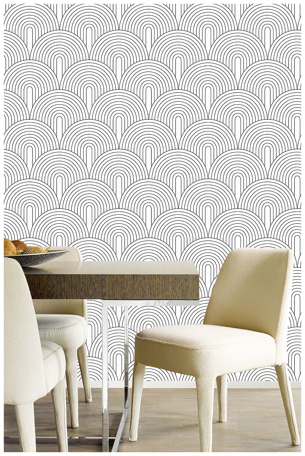 1071x1600  Черно-белые обои Flroalplus. Съемные обои. Современные обои для акцентной стены. Домашний декор. Самоклеящиеся обои для ванной комнаты, спальни.