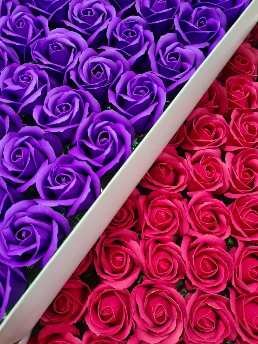 900x1200  Набор мыльных цветов 22/9 Цвет фиолетовый/фуксия.