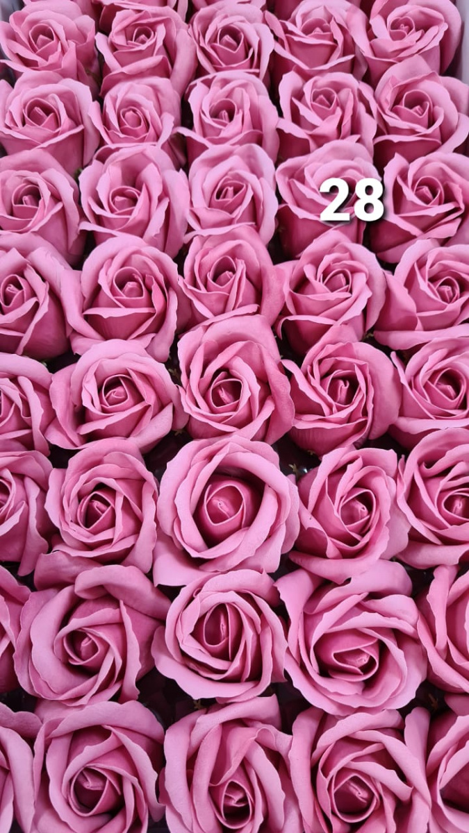 675x1200  Мыльные розы 3-х слойные. Номер 28 Бутон 5 см.