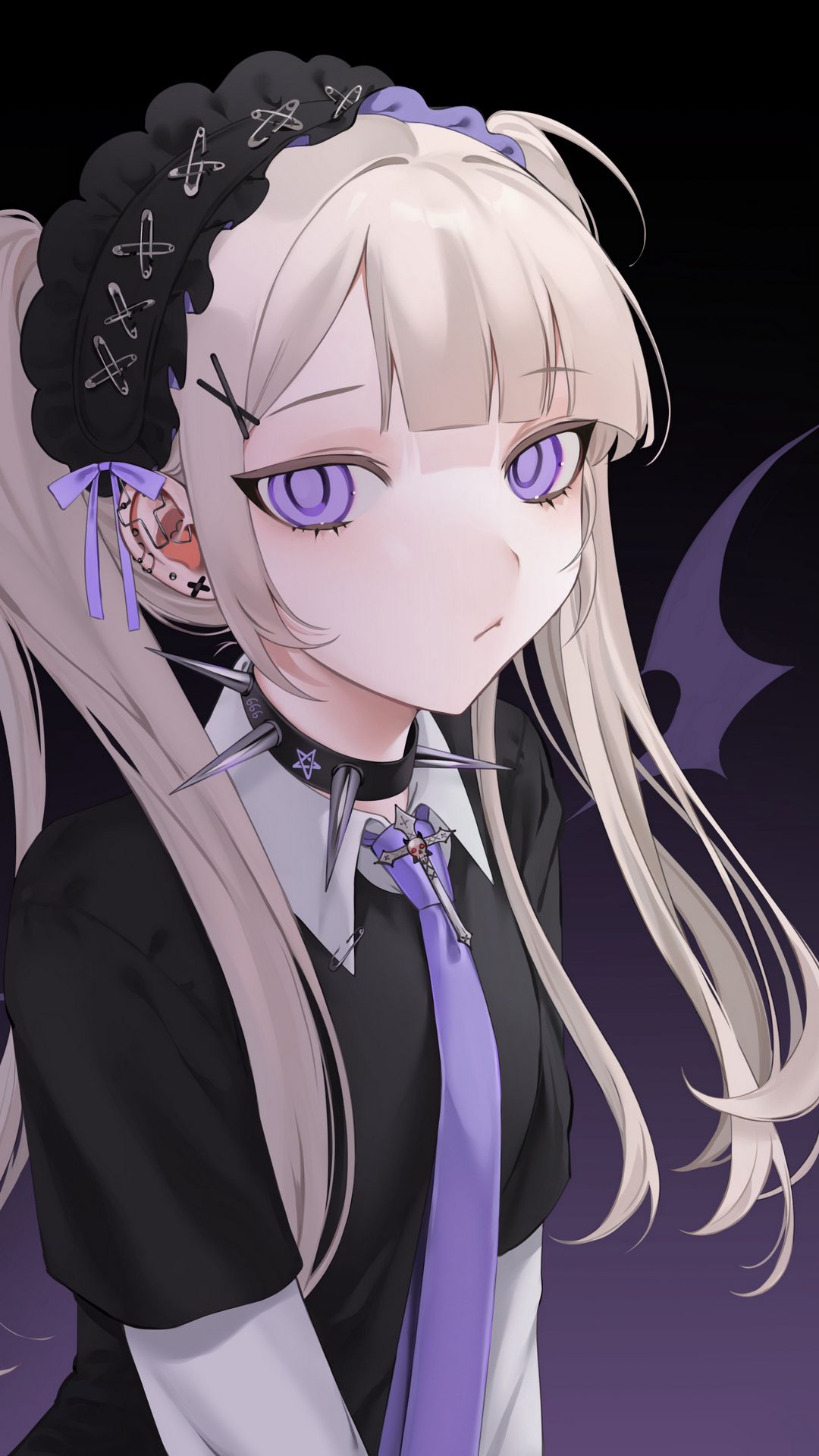 1080x1920  Скачать 1080x1920 девушка, демон, взгляд, аниме, арт обои, картинки samsung  galaxy s4, s5, note, sony xperia z, z1, z2, z3, htc one, lenovo vibe