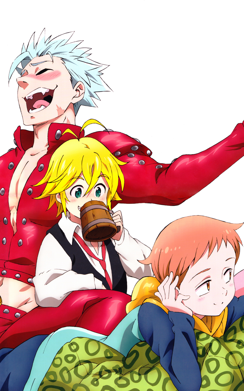 800x1280  Обои на телефон: Аниме, Семь Смертных Грехов, Мелиодас (Семь Смертных Грехов),  Бан (Семь Смертных Грехов), Король (Семь Смертных Грехов), 1336483 скачать  картинку бесплатно.