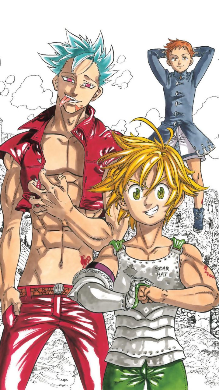 720x1280  Обои на телефон: Аниме, Семь Смертных Грехов, Мелиодас (Семь Смертных Грехов),  Бан (Семь Смертных Грехов), Король (Семь Смертных Грехов), 1301255 скачать  картинку бесплатно.