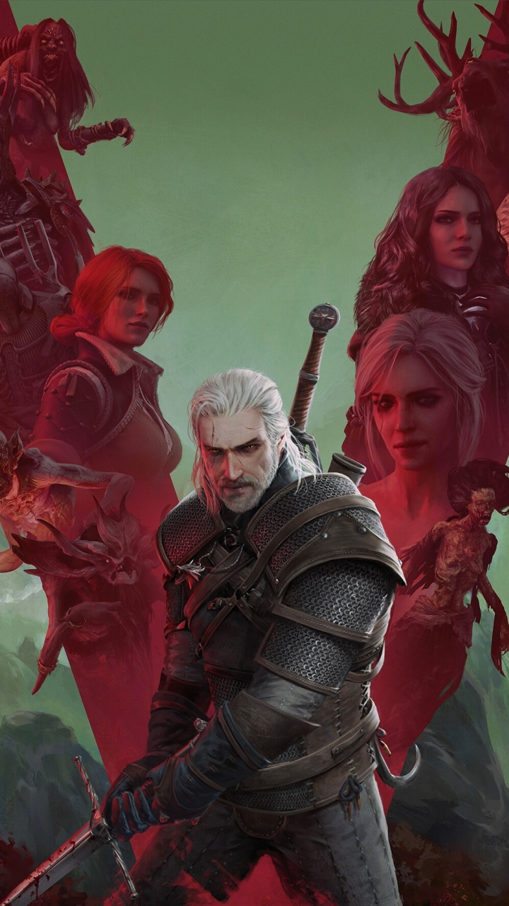 720x1280  Скачать 720x1280 ведьмак 3: дикая охота, 5-я годовщина арт, белые волосы воина, samsung galaxy mini s3, s5, neo, Alpha, sony xperia Compact z1, z2, z3, asus zenfone, 720x1280 обои, картинки