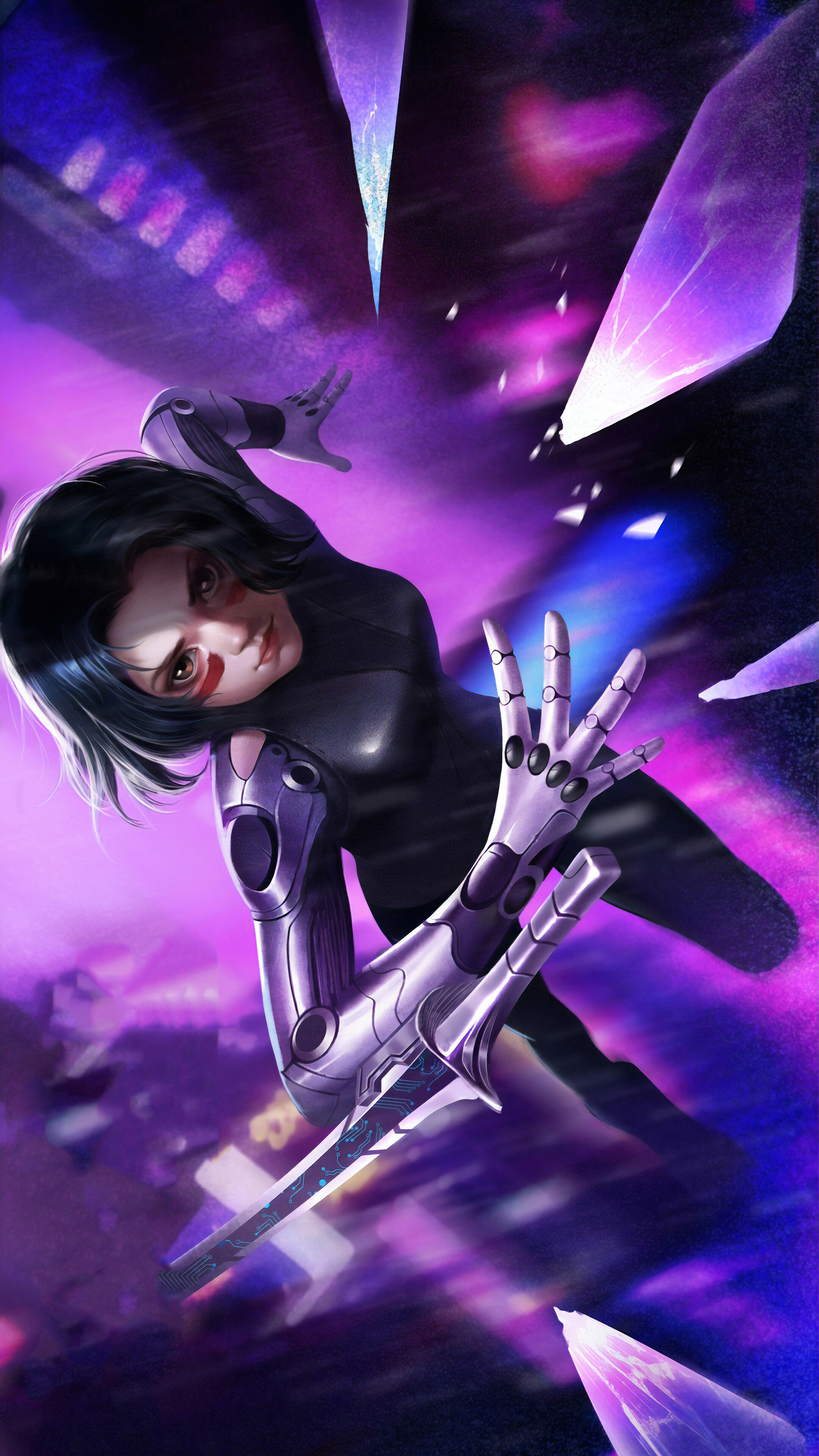 2160x3840  800x1280 Alita Battle Angel Glowing Portrait 4k Nexus 7,Samsung Galaxy Tab 10,Note Android Tablets HD 4k Обои, изображения, фоны, фото и картинки