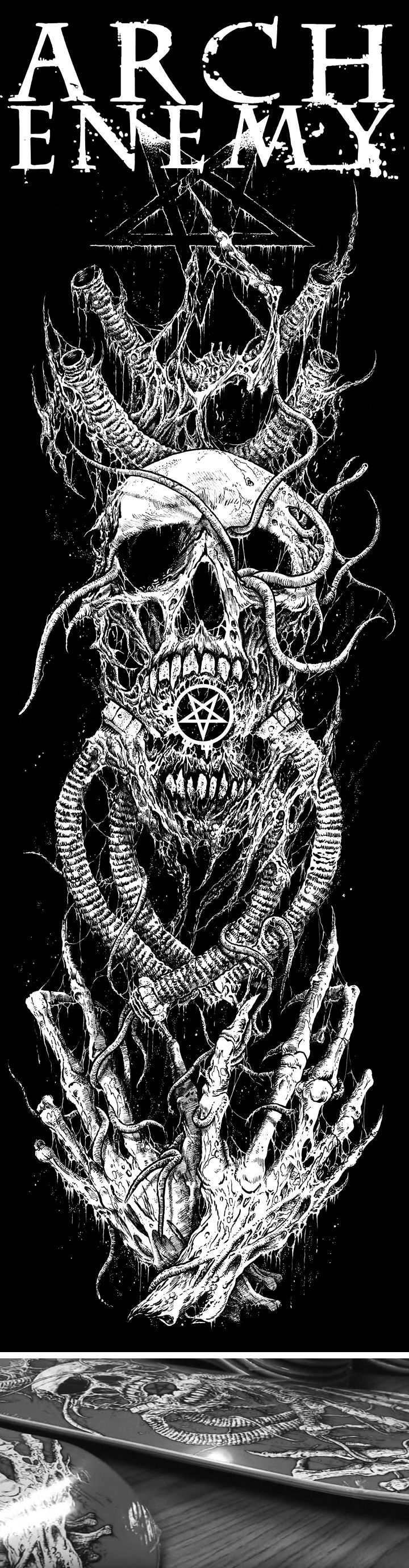 720x2760  2018_ARCH ENEMY_Riddick_Skateboard_thumbnail_3 | Заклятый враг, Враг, Череп