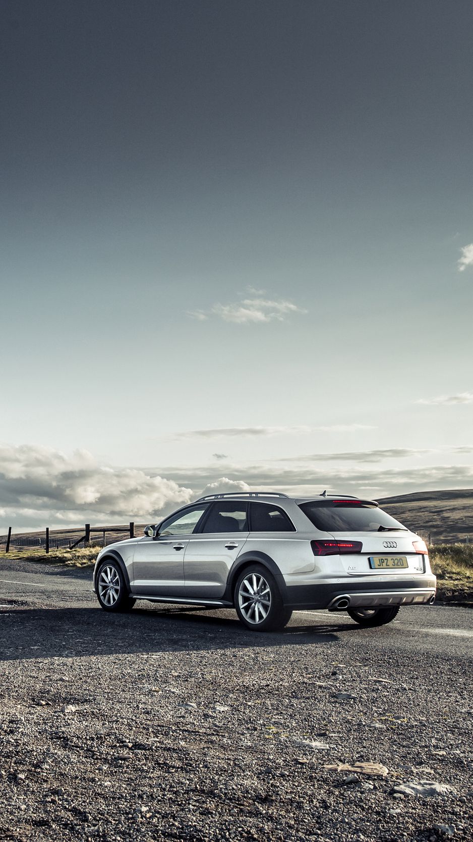 938x1668  Скачать 938x1668 audi, a6, avant, quattro, silver, вид сбоку обои, картинки iphone 8/7/6s/6 for parallax