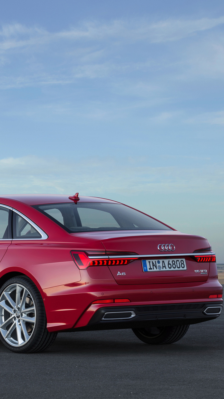 750x1334  Audi A6 55 TFSI Quattro S Rear iPhone 6, iPhone 6S, iPhone 7 HD 4k Обои, изображения, фоны, фото и картинки 750x1334