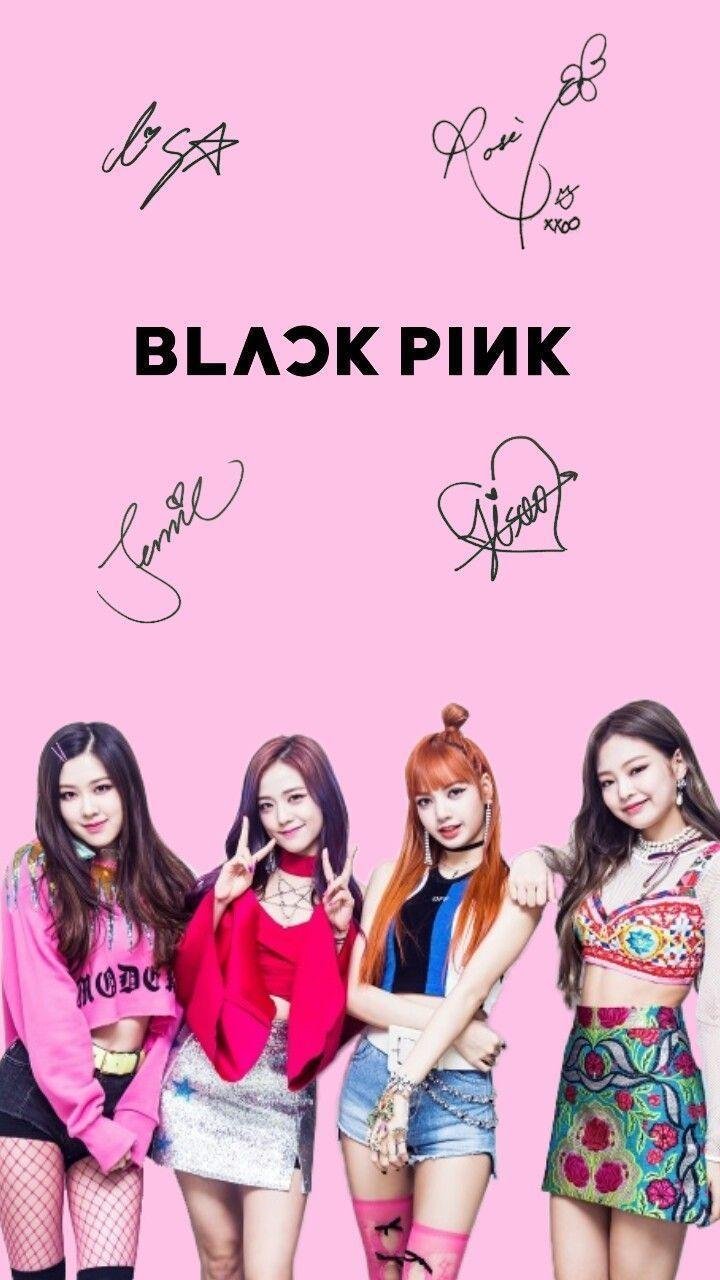720x1280  Группа Blackpink с розовым фоном Скачать обои | МобКубок