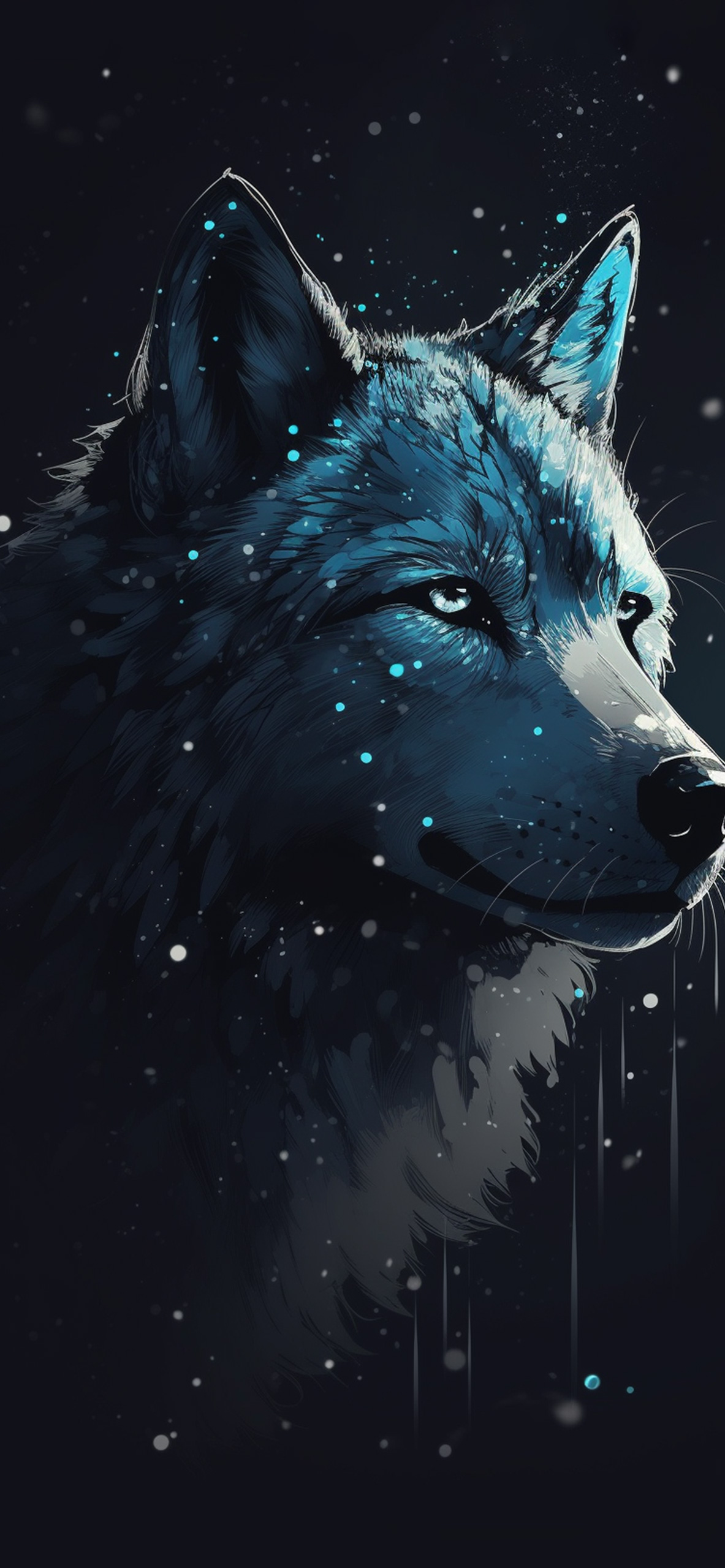 1183x2560  Wolf Black Art Wallpapers - Эстетические обои с волками для iPhone