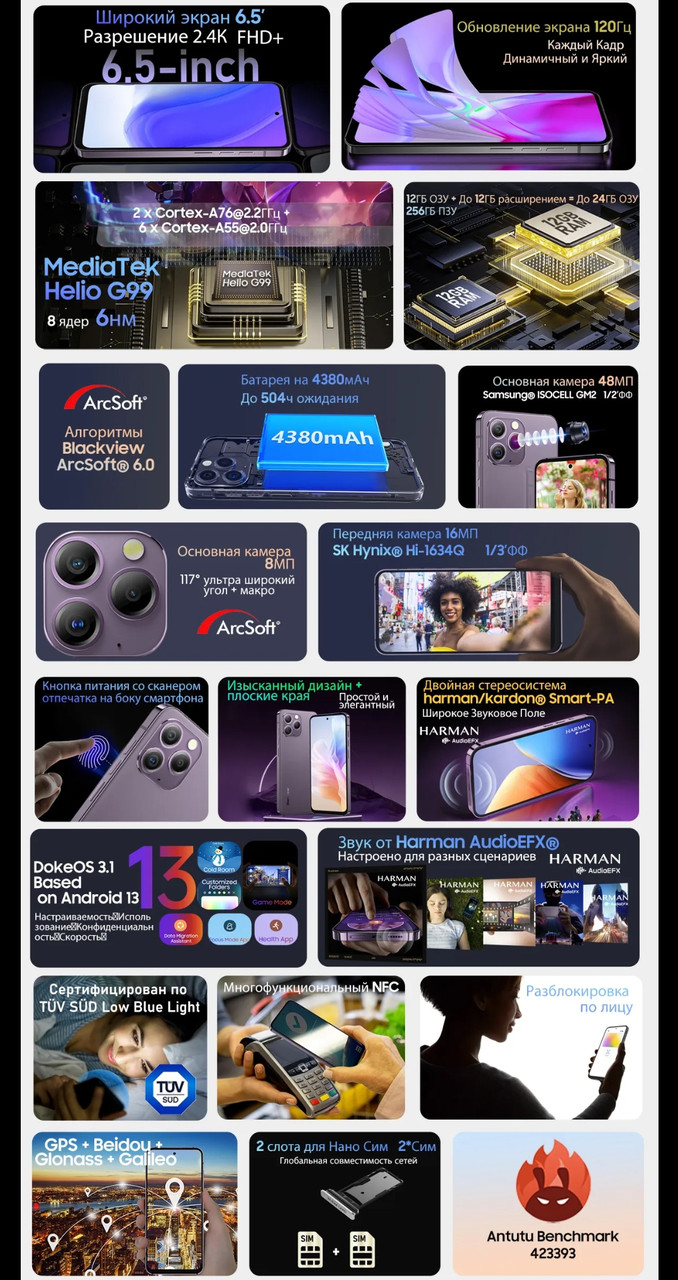 678x1280  Blackview A96 12/256 Гб черный или обсидиан (ID#1963508377), цена: 8900 ₴,  купить на Prom.ua