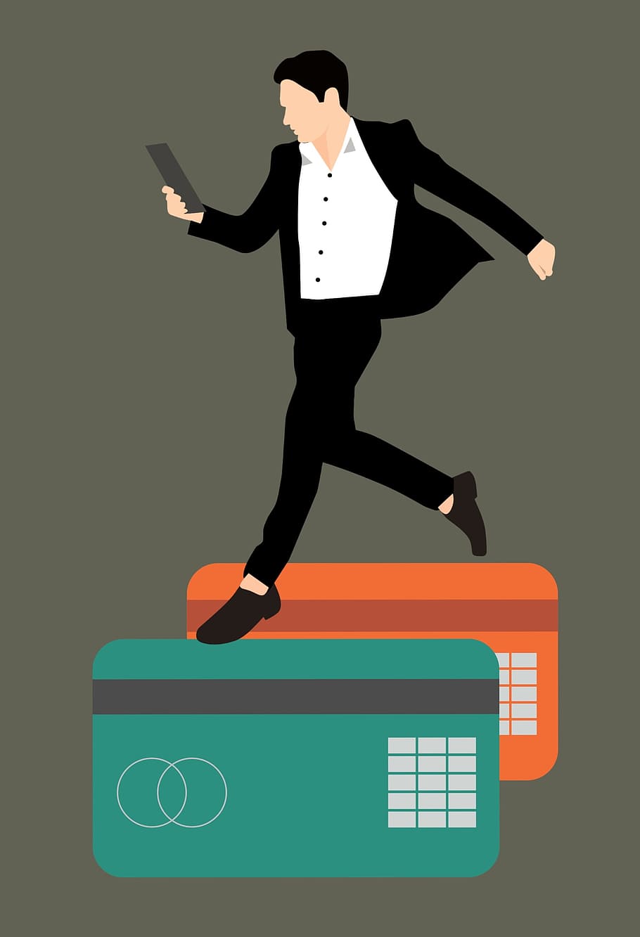 910x1333  HD обои: Человек на мобильном телефоне ходит по кредитным картам. Мобильная интернет-коммерция. | Wallpaper Flare