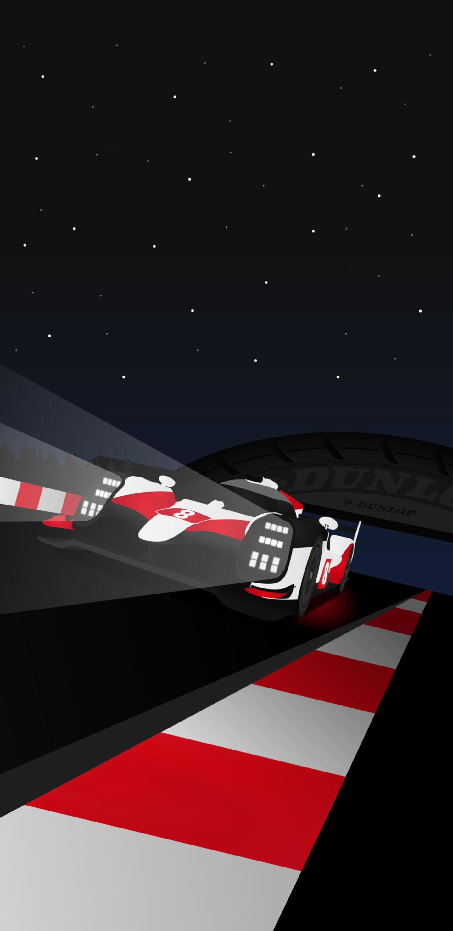 1440x2960 Я сделал плакат Toyota Le Mans в обои для телефона, и он работает на удивление хорошо! : wec