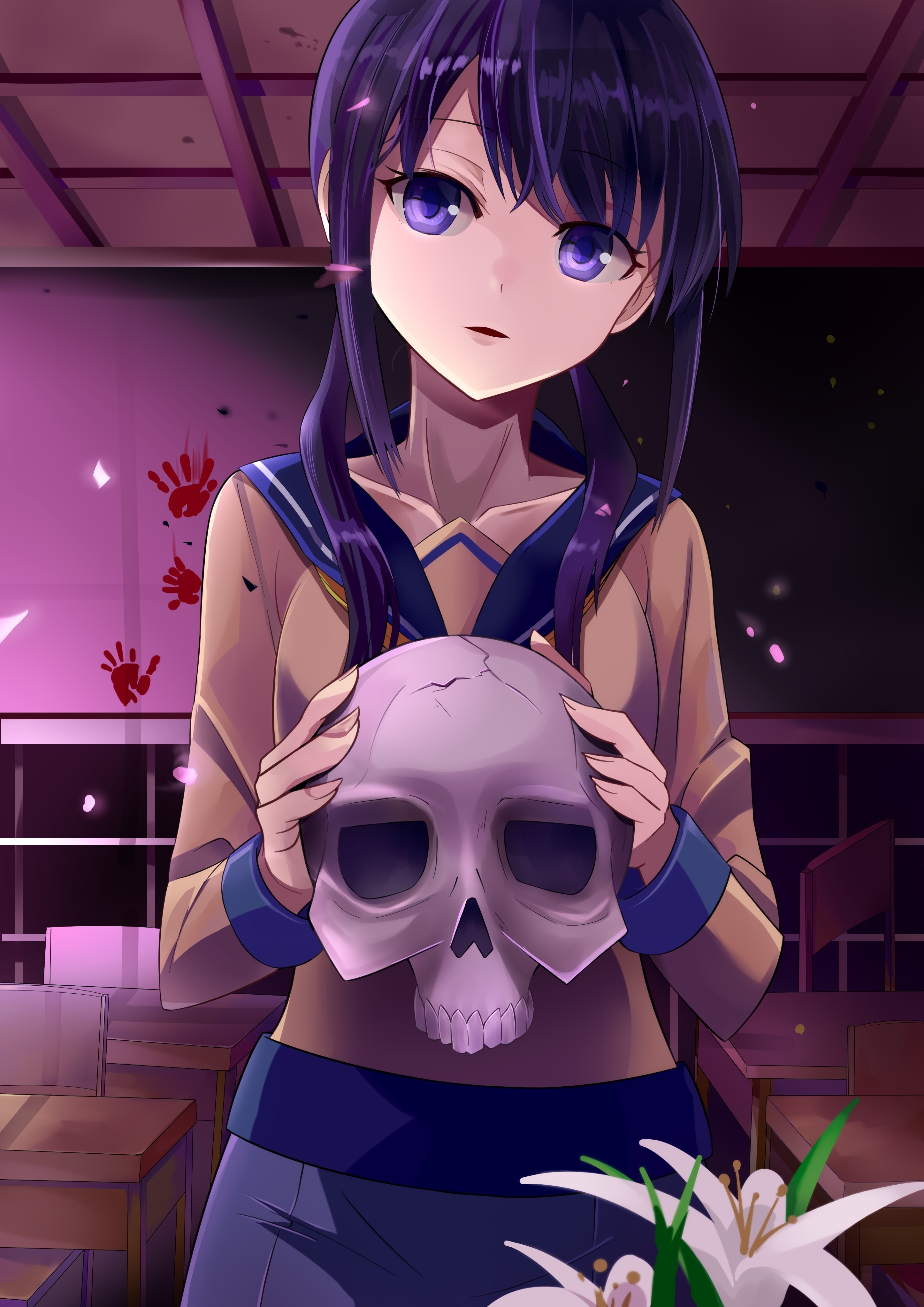 2893x4092  Обои Школьная форма, Шинозаки Аюми, Класс, Вечеринка трупов, Череп - Разрешение: 2893x4092 - Wallpx