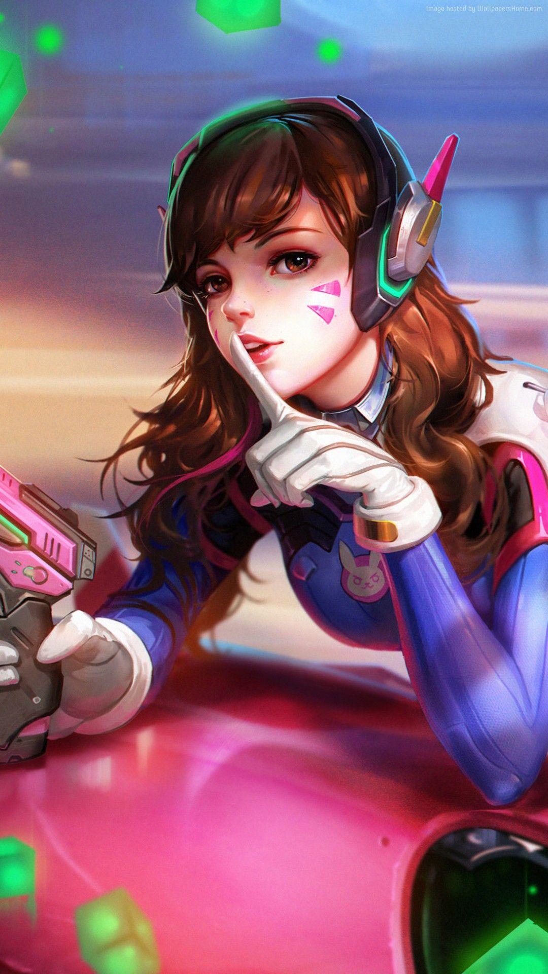 1080x1920  Обои Overwatch D.Va — Пещера обоев