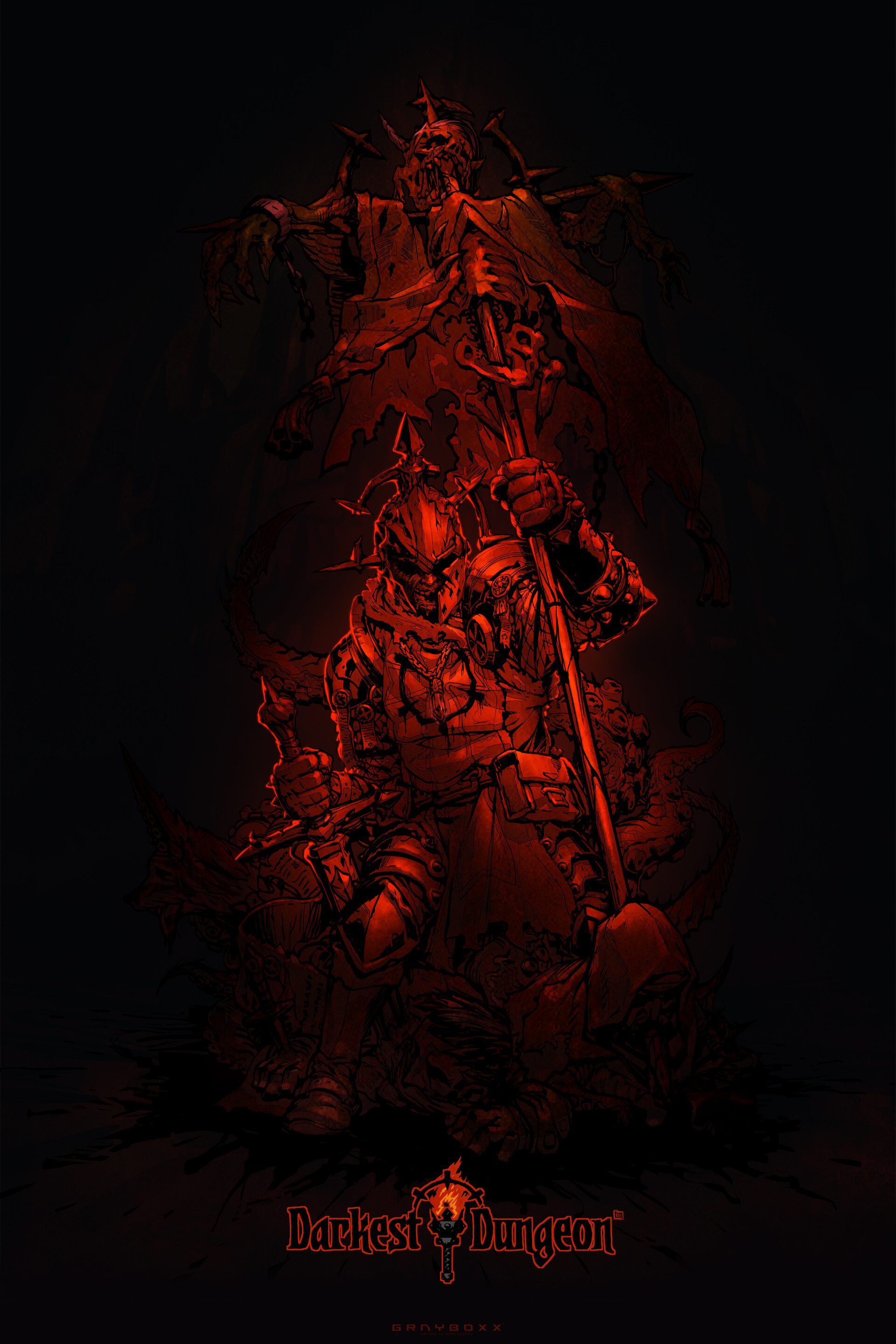 1920x2880  Crypt of the Necrodancer x Darkest Dungeon | Темнейшее подземелье | Самое темное подземелье, Склеп некродансера, Рисунки персонажей