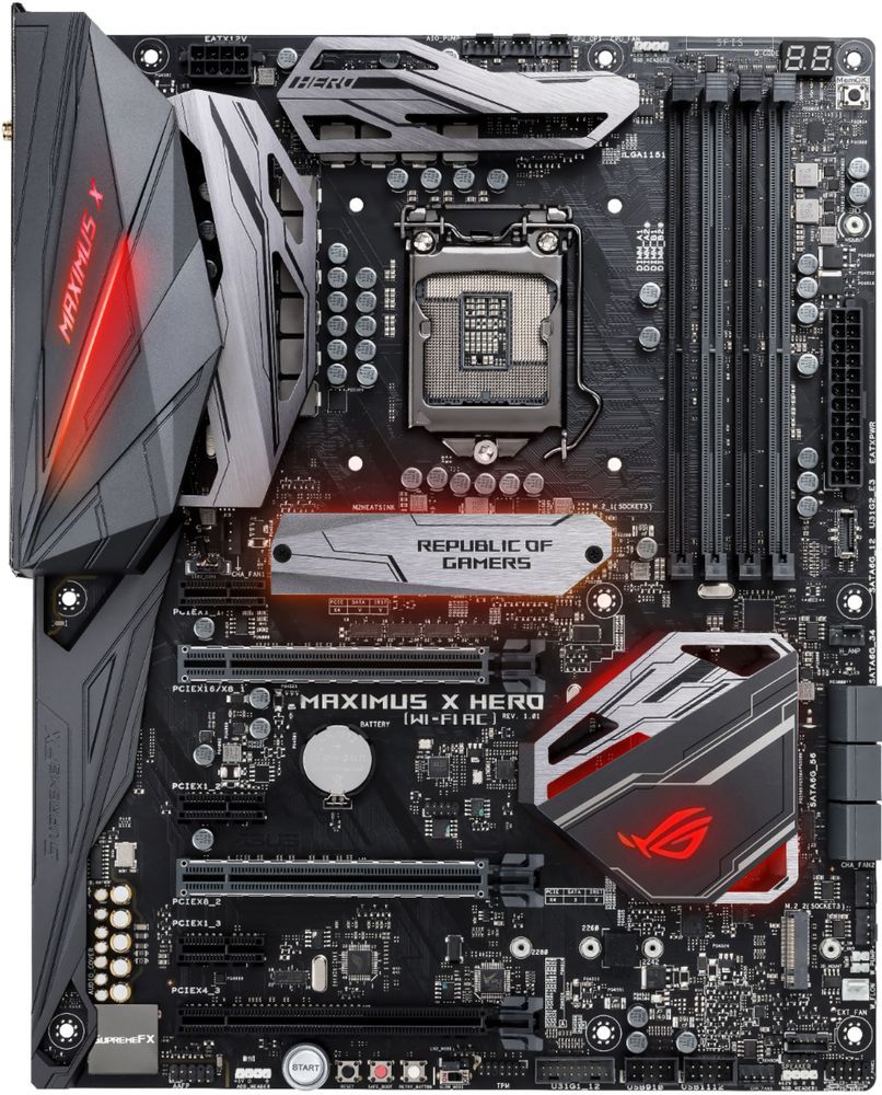 806x1000   Лучшая покупка: Asus ROG Maximus X Hero (Socket LGA1151) Материнская плата Intel USB 3.1 Gen 1 с RGB-подсветкой Черный MAXIMUS X HERO (WI-FI AC) в 2020 году | Материнская плата Asus rog Asus