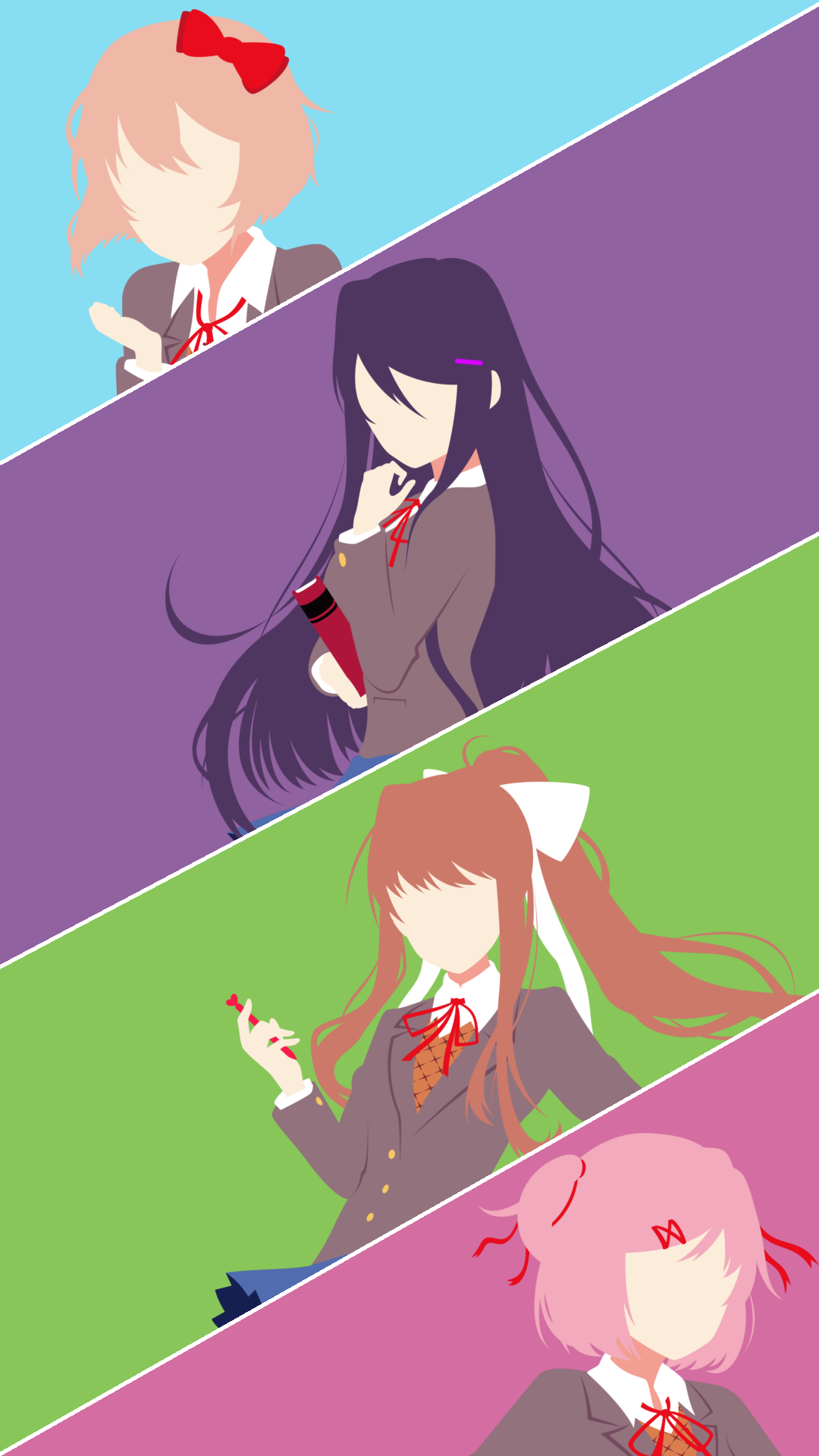 1080x1920  Минимальные обои для телефона DDLC 1920x1080p: DDLC | Литературный клуб, Аниме, Литература