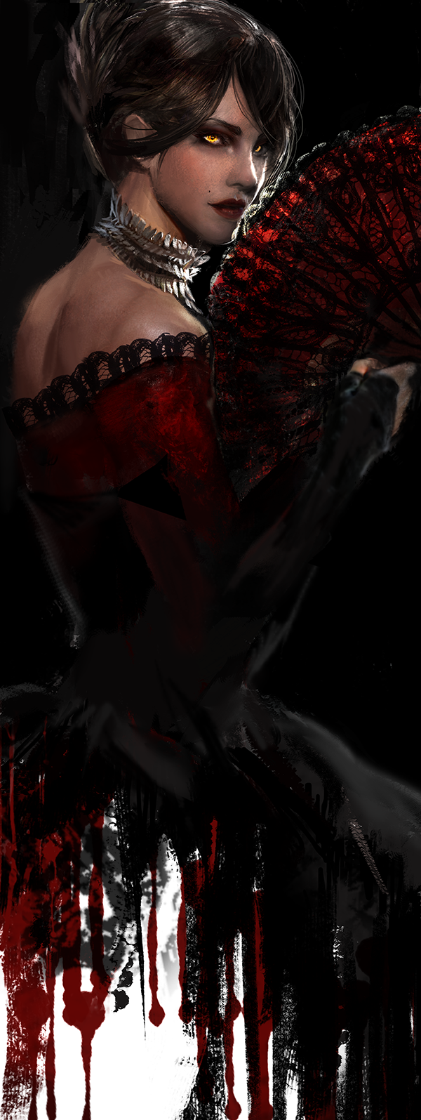 600x1595  iPhoneXpapers.com | Обои для iPhone X | aj13-dragon-age -dark-bw-art-illust-minimal