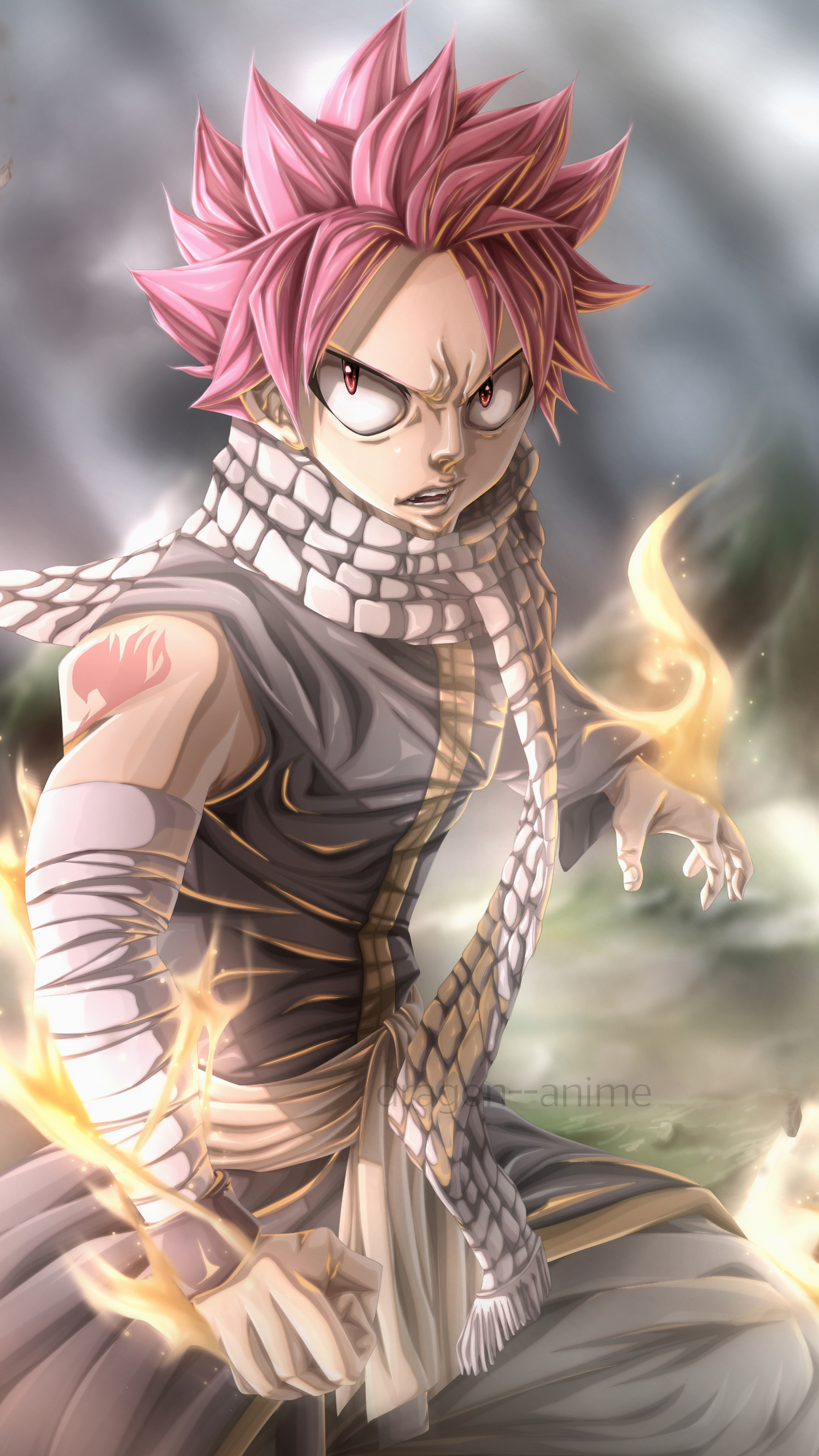 2160x3840  2160x3840 Нацу Fairy Tail Аниме 4k Sony Xperia X,XZ,Z5 Premium HD 4k Обои, изображения, фоны, фото и картинки