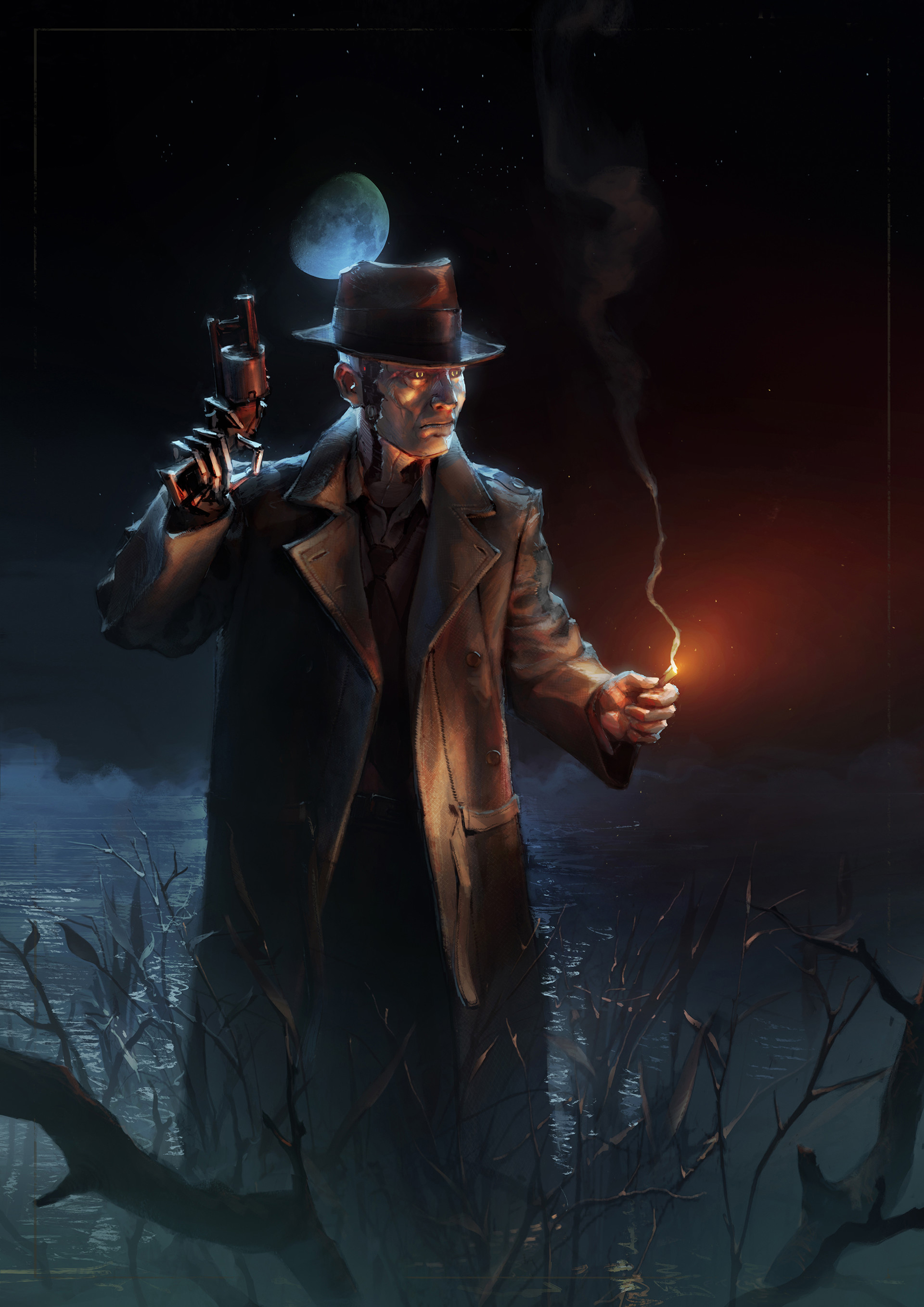 1920x2716  Картинка Fallout 4 роботы пистолет Мужчины Шляпа 1920x2716