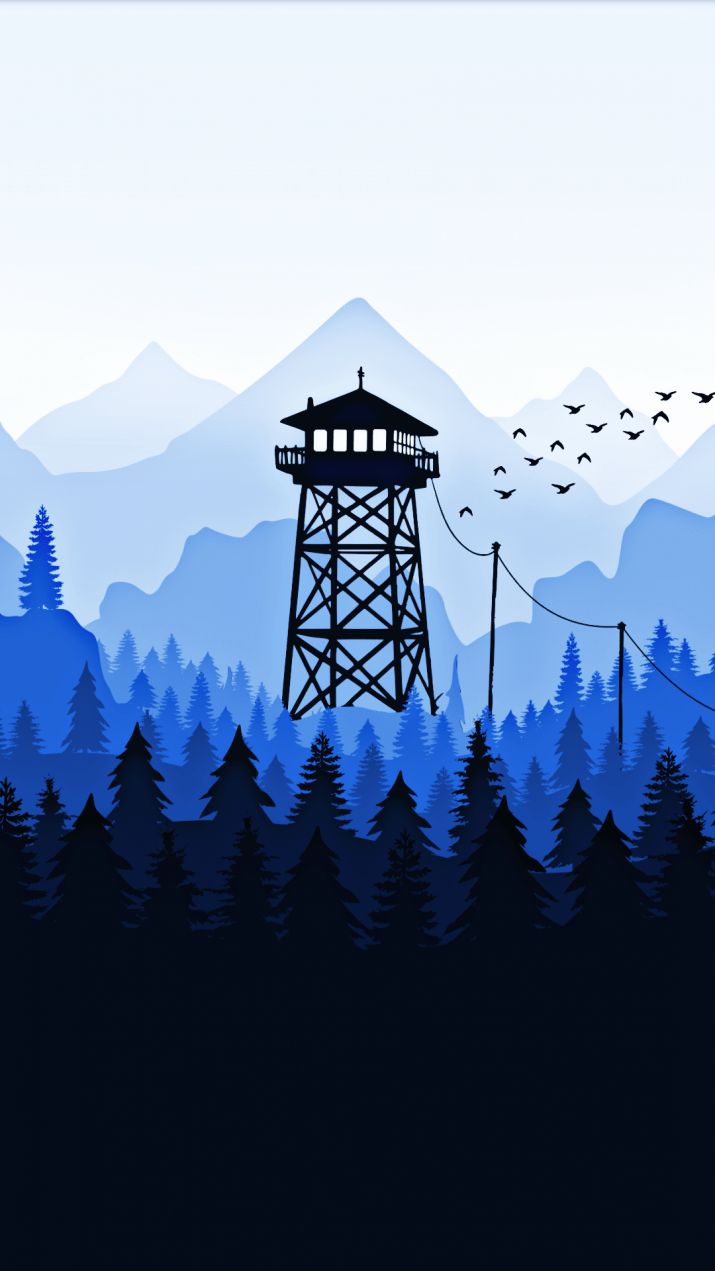 715x1271  Обои Firewatch 10 | Художественные обои, Художественные обои, Пейзажные обои