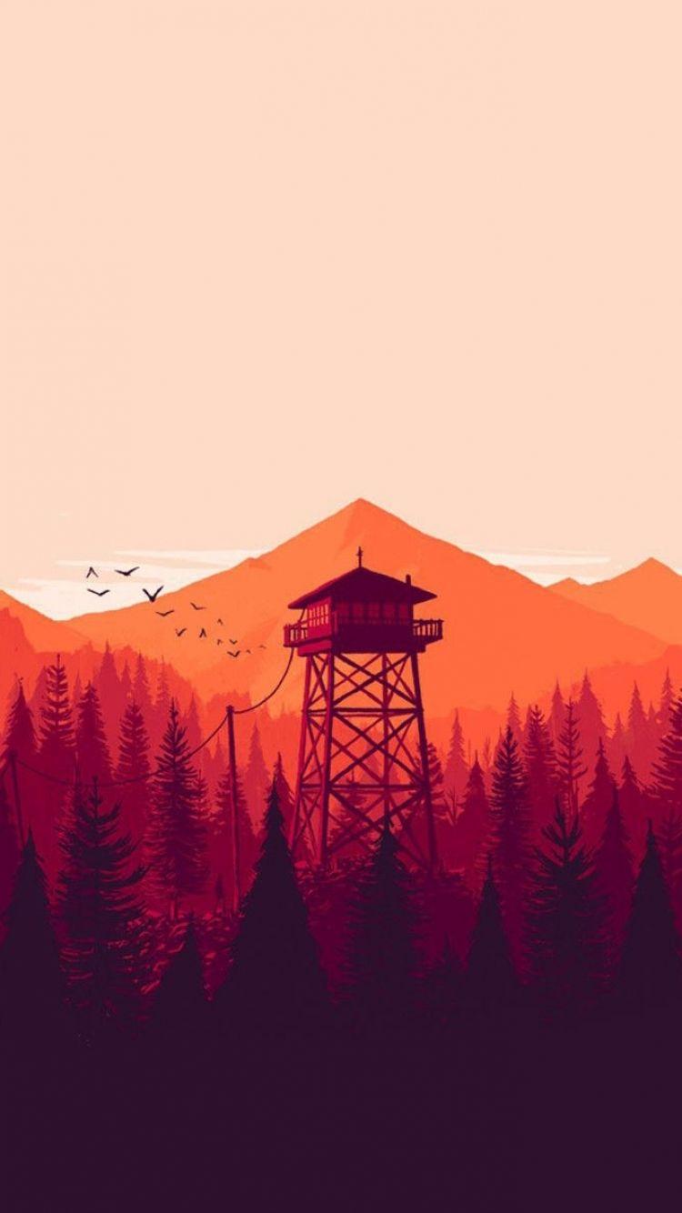 750x1334  Обои для телефона Firewatch — Обои Пещера