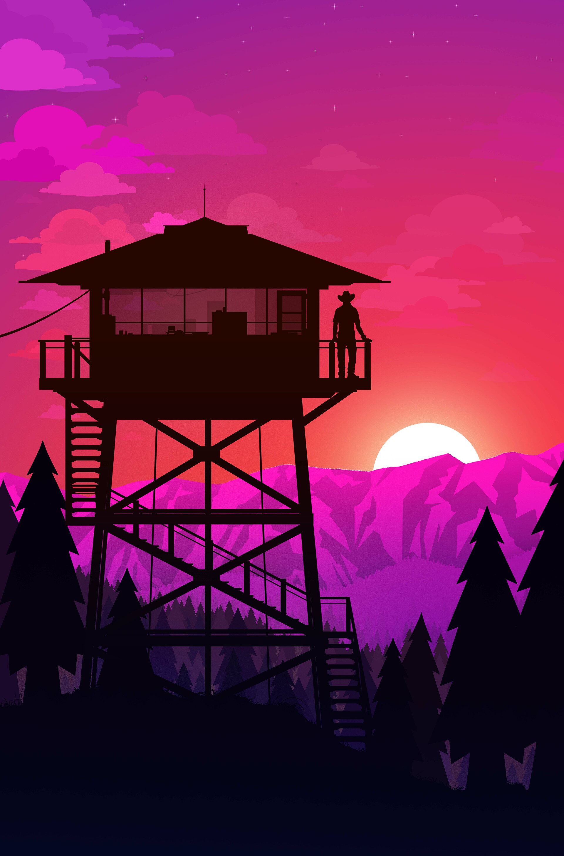 1920x2913  Firewatch Digital Art Nexus 7, Samsung Galaxy Tab 10, Note Android-планшеты, Художник, HD обои для телефона | Пикпикселей