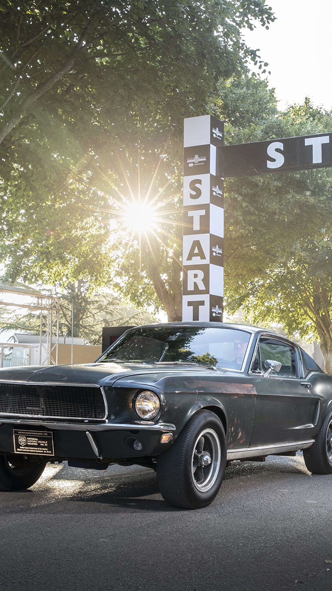 1080x1920  Фотография Форд Фастбэк 2018, 1968 Mustang GT Bullitt Черный 1080x1920
