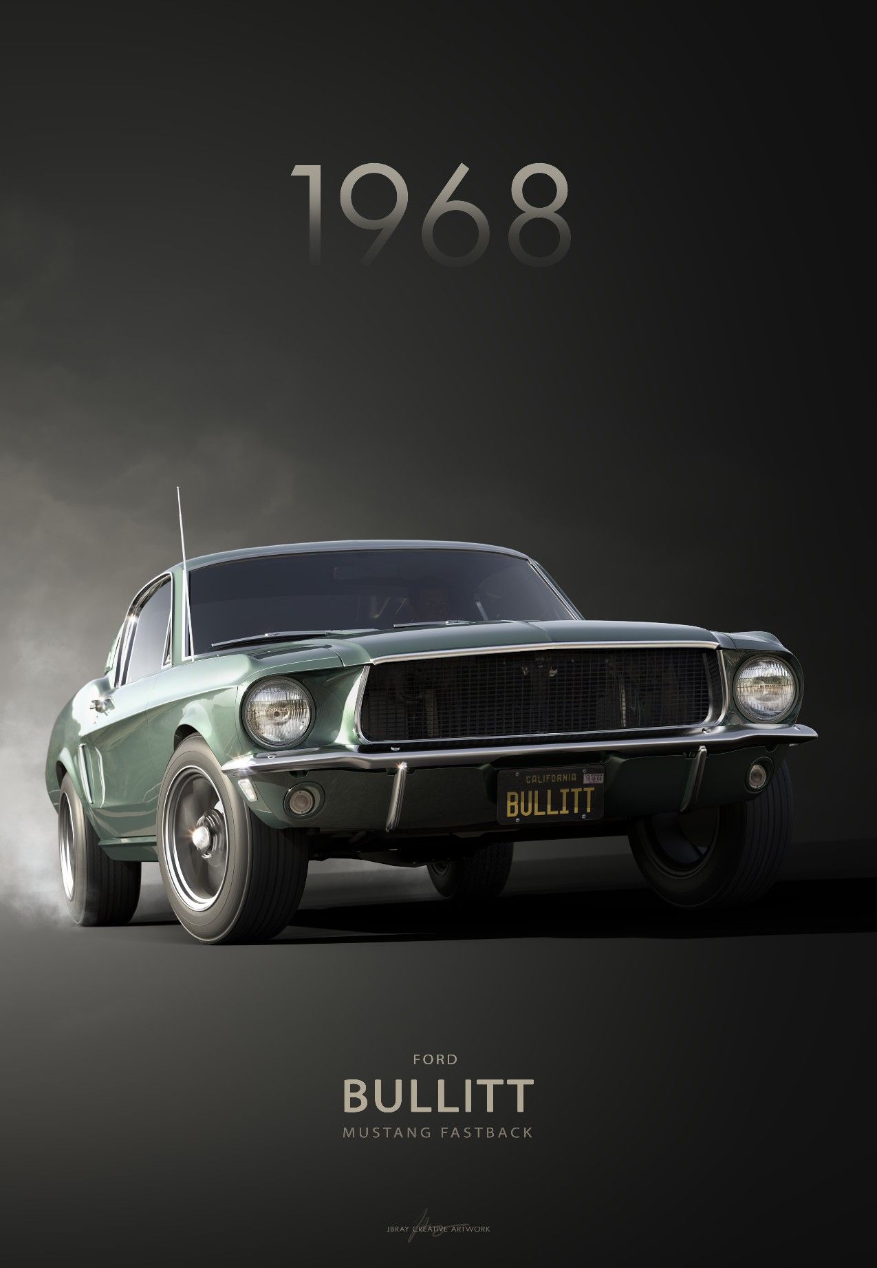 1275x1842  Обои Ford Mustang 1968 года.