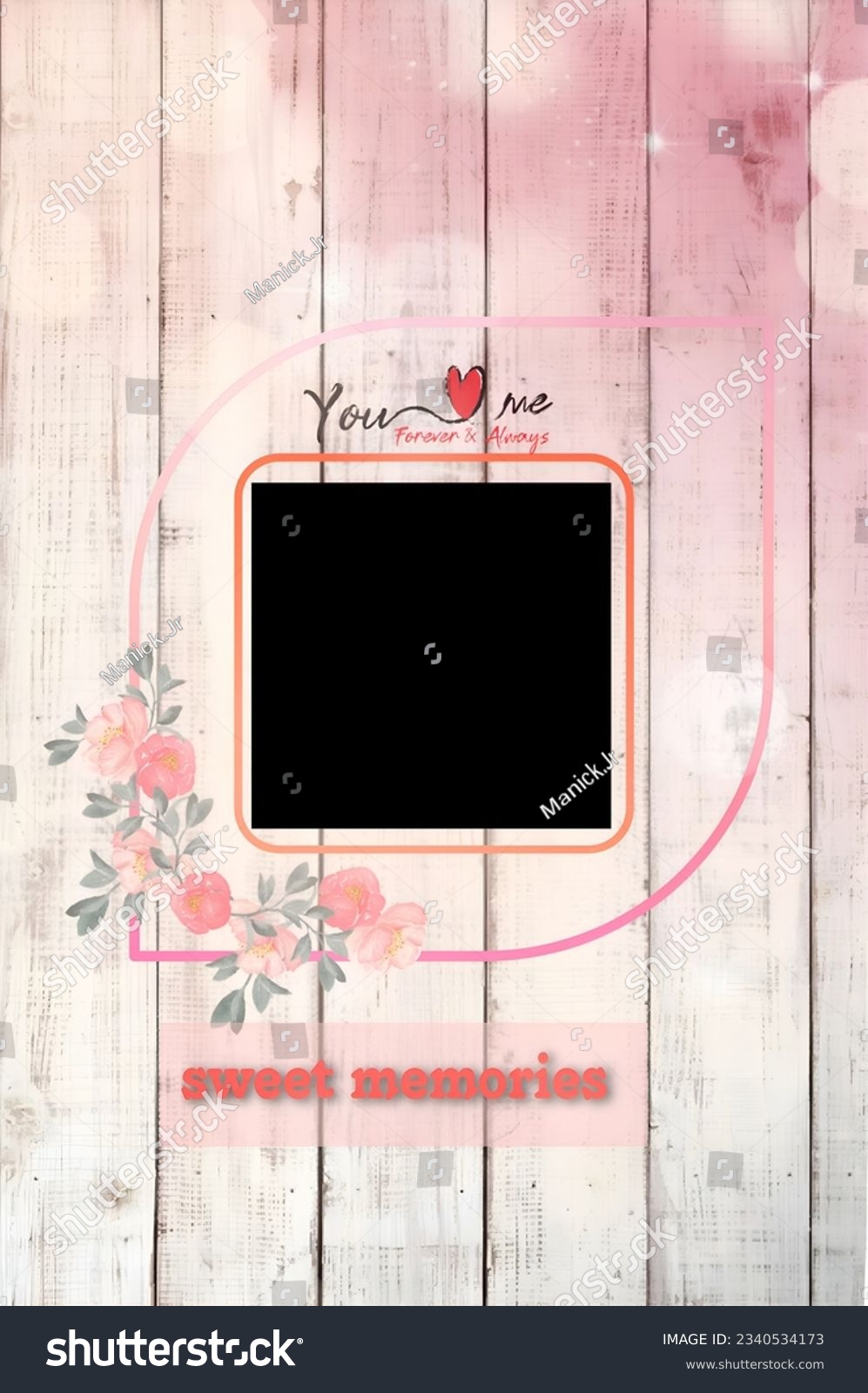 997x1600  Стоковая иллюстрация «Сладкие воспоминания. Шаблон дизайна рамки из дерева», 2340534173 | Шаттерсток