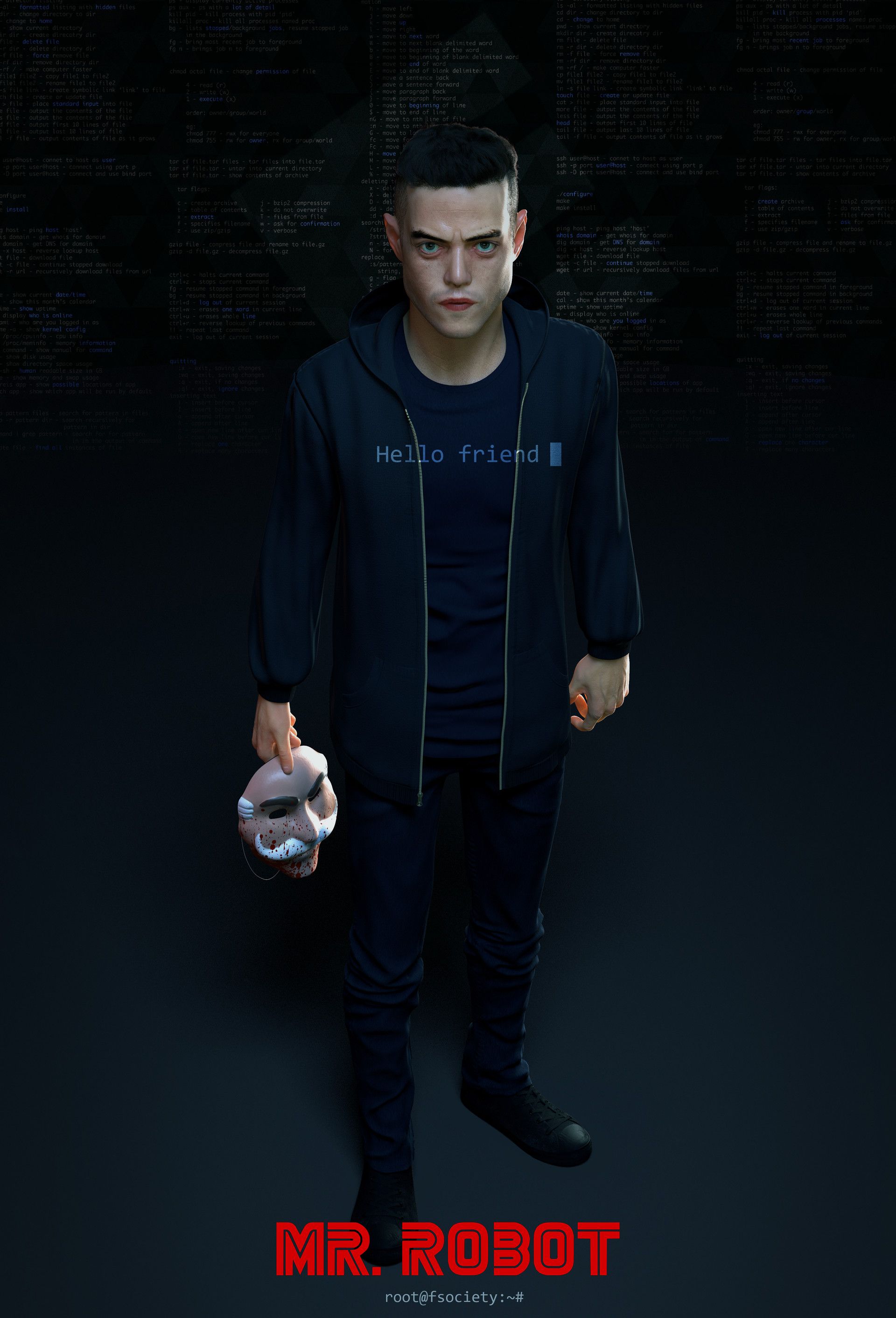 1920x2824  ArtStation - MR ROBOT, Иван Матурана | Мистер робот, Обои с роботами, Мистер робот