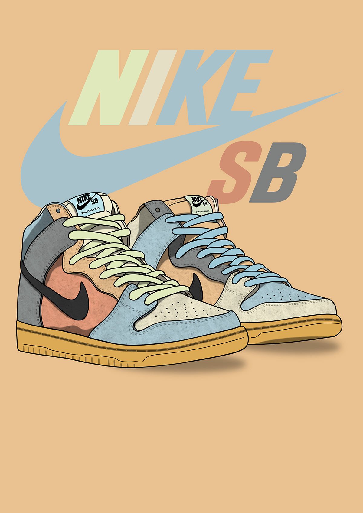 1200x1697  Nike SB Dunk High «Spectrum» on Behance | Nike wallpaper, Cool nike  wallpapers, Nike art