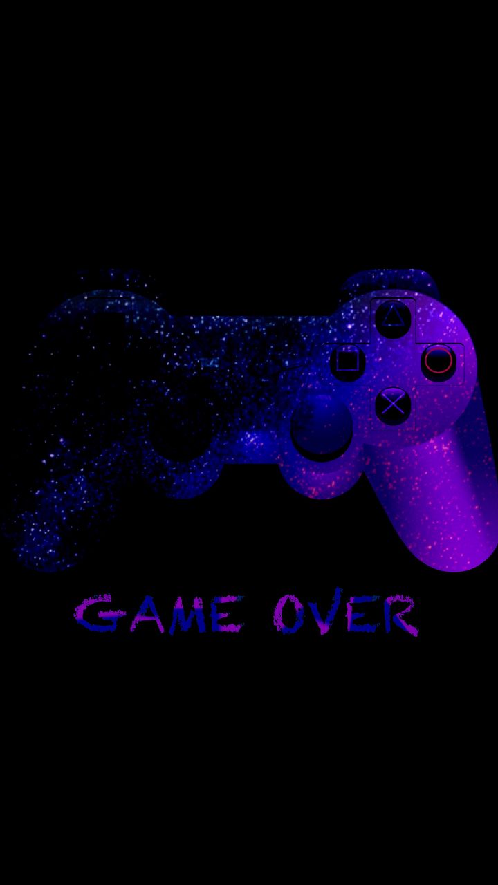 720x1280  Скачать 720x1280 game over, джойстик, контроллер, геймпад, неон обои, картинки samsung galaxy mini s3, s5, neo, Alpha, sony xperia Compact z1, z2, z3, asus zenfone