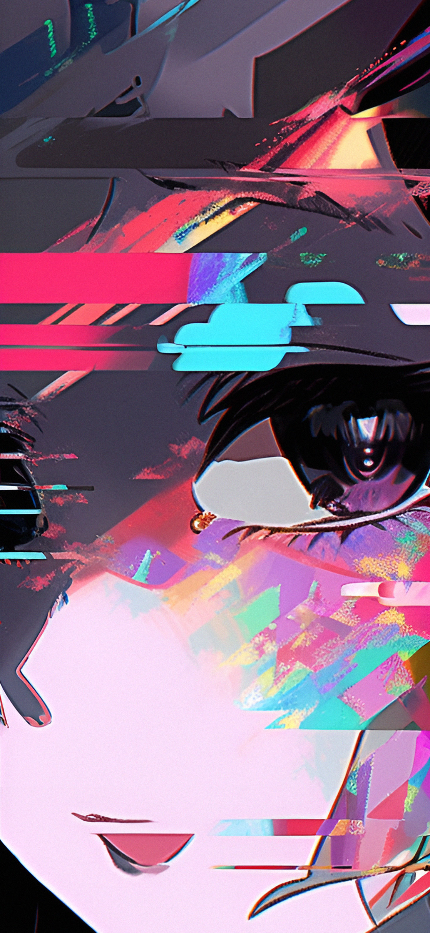 1463x3171  Anime Girl Glitch Art Wallpapers - Уникальные идеи обоев iPhone