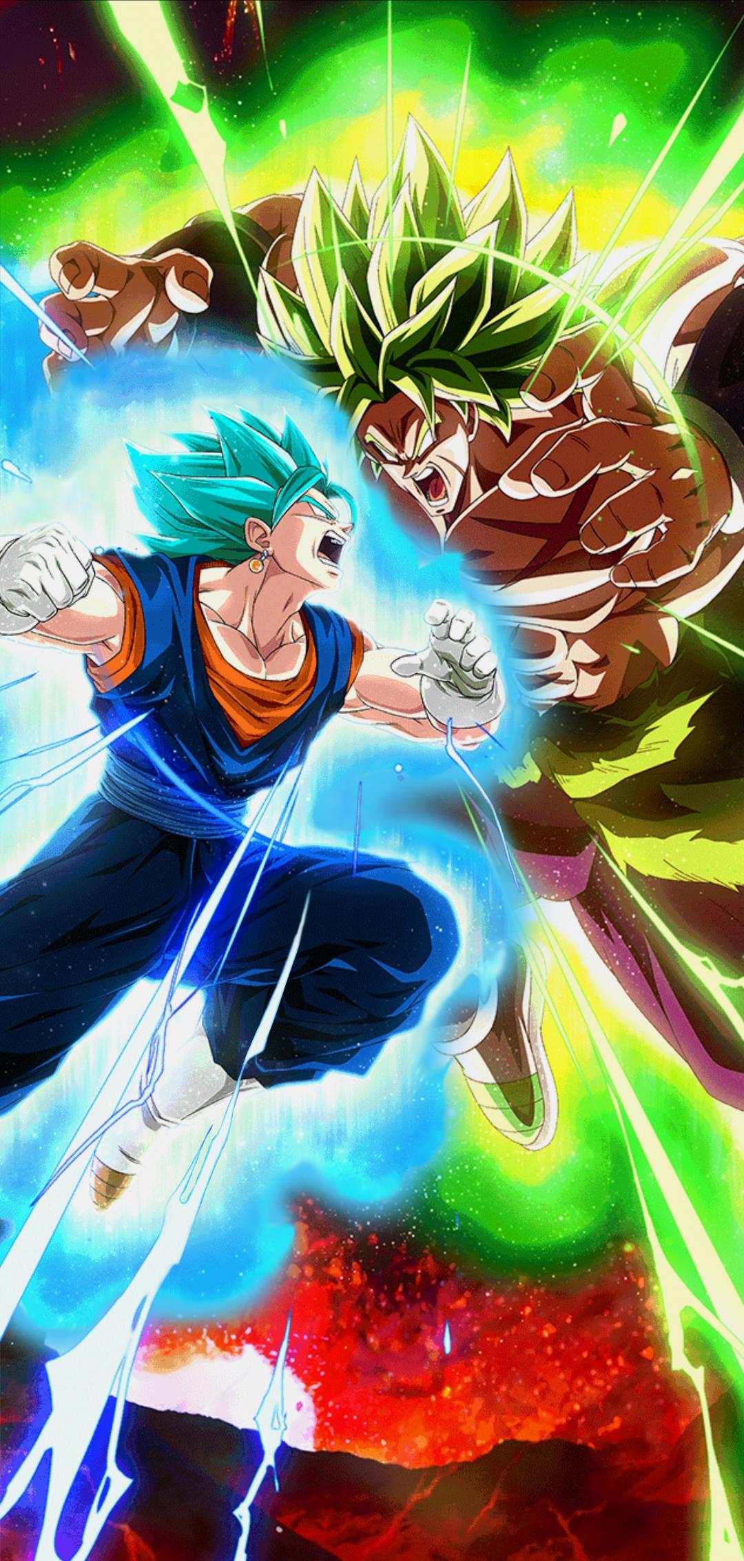 1080x2263  Ваше желание — моя команда. Вот редактирование обоев Vegito Versus Broly. : r/DBZDokkanBattle