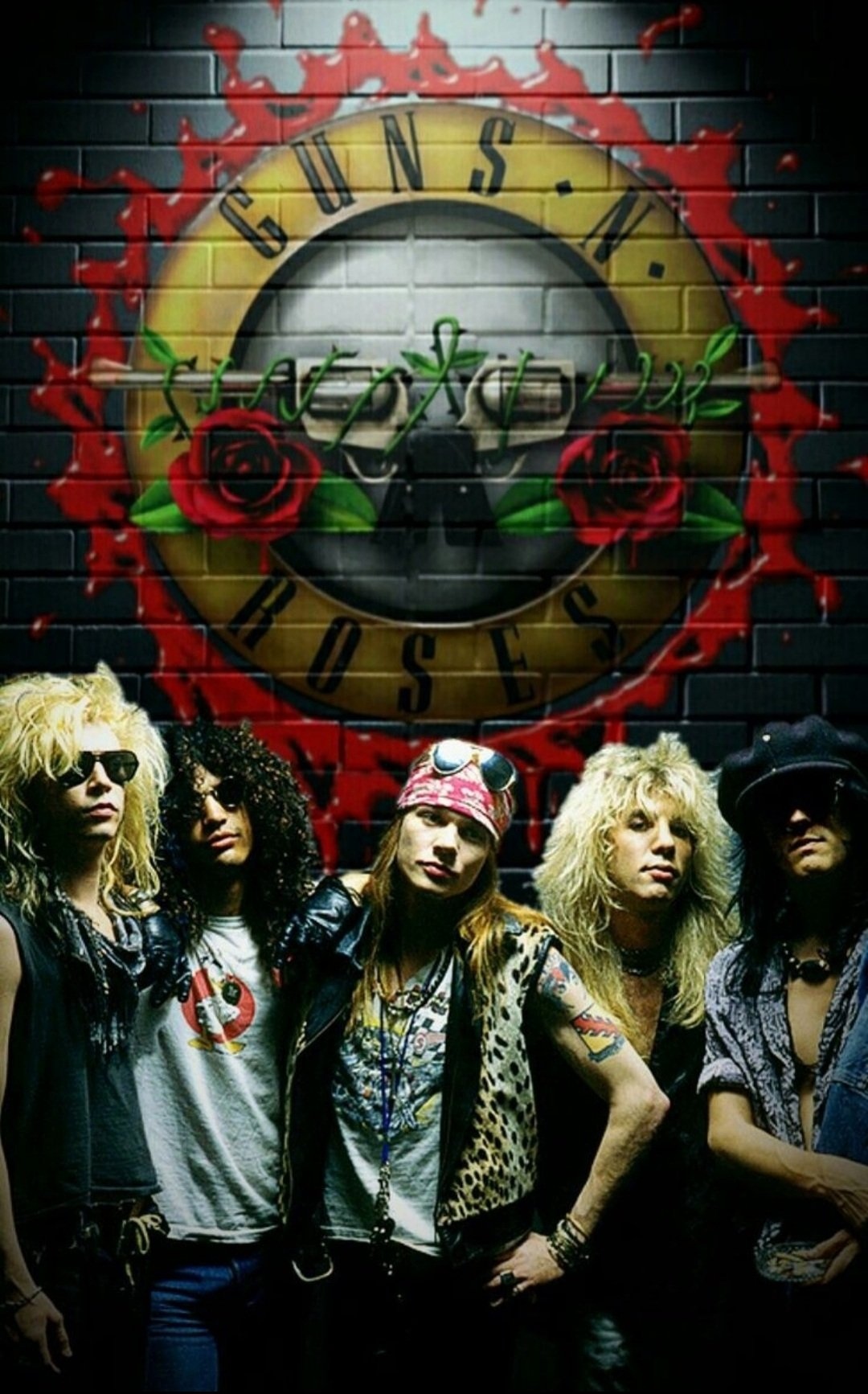 1080x1734  Guns N Roses - Черный фон Обои Скачать | МобКубок
