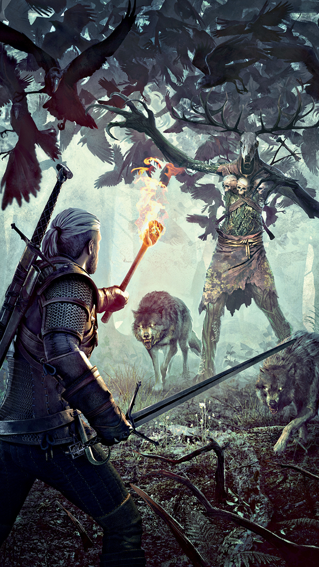 Hd волк геральта обои на телефон