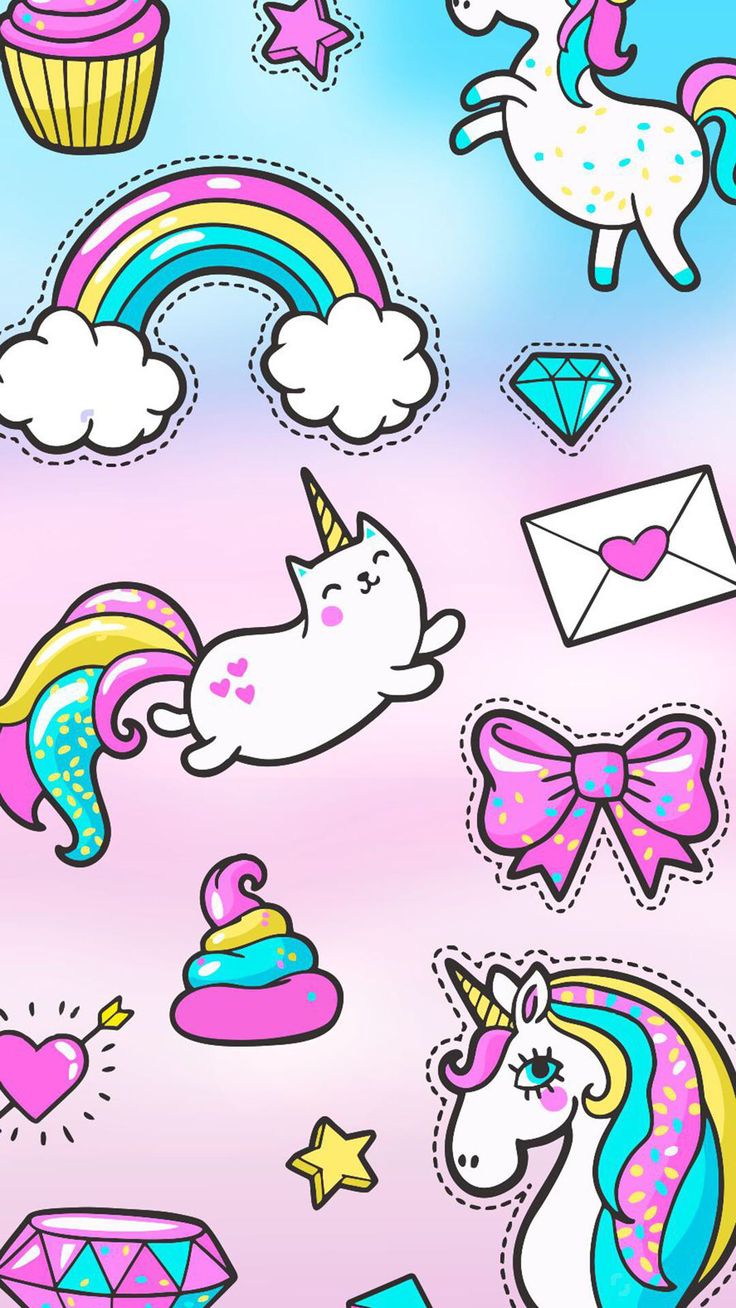 736x1308  Downloaded from Girly Wallpapers. http://itunes.apple.com/app/id1108375300.  Thousands of HD girly wallpa… | Iphone wallpaper girly, Unicorn, Cute  cartoon wallpapers