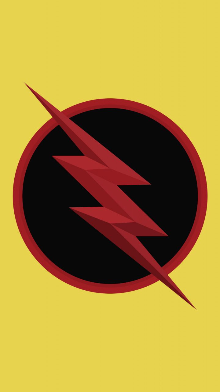 720x1280  Reverse flash, logo, dc comics, minimal, 720x1280 wallpaper | Reverse  flash, Flash wallpaper, Flash logo