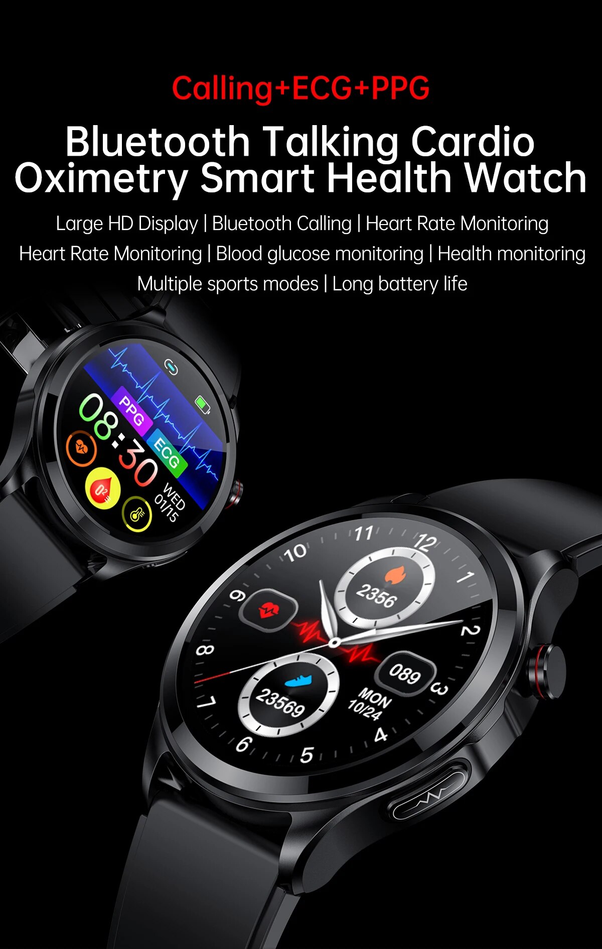 1200x1889  Смарт-часы мужские с поддержкой Bluetooth и HD-экраном 360*360 | AliExpress