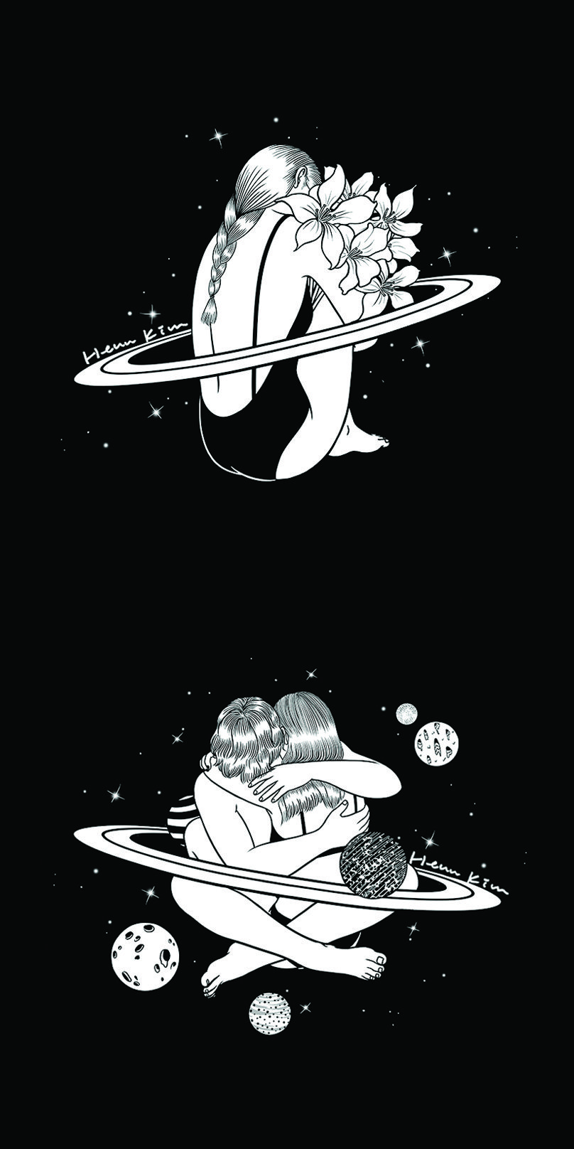 808x1616  Хенн Ким | Иллюстрации, Иллюстрации плакаты, Черно-белые иллюстрации