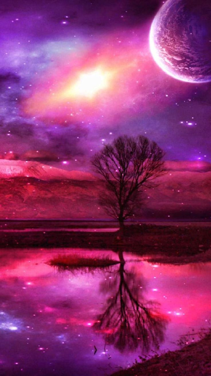 736x1309  Скачано более 10000 обоев. http://itunes.apple.com/app/id466993271. Тысячи HD-обоев просто для… | Fantasielandschaft, 3d hintergrund, Galaxie Malerei