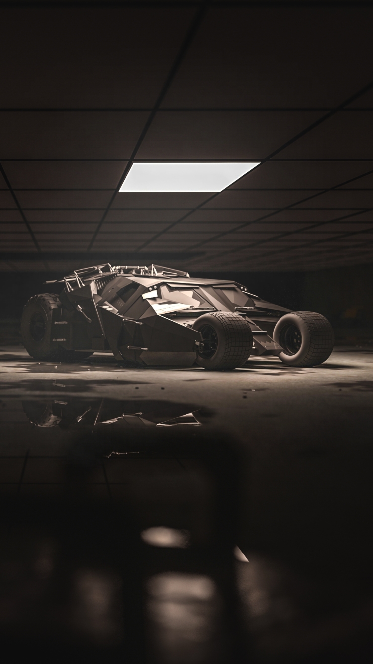 750x1334  Скачать обои \"Бэтмобиль Тумблер\" на телефон в высоком качестве,  вертикальные картинки \"Бэтмобиль Тумблер\" бесплатно