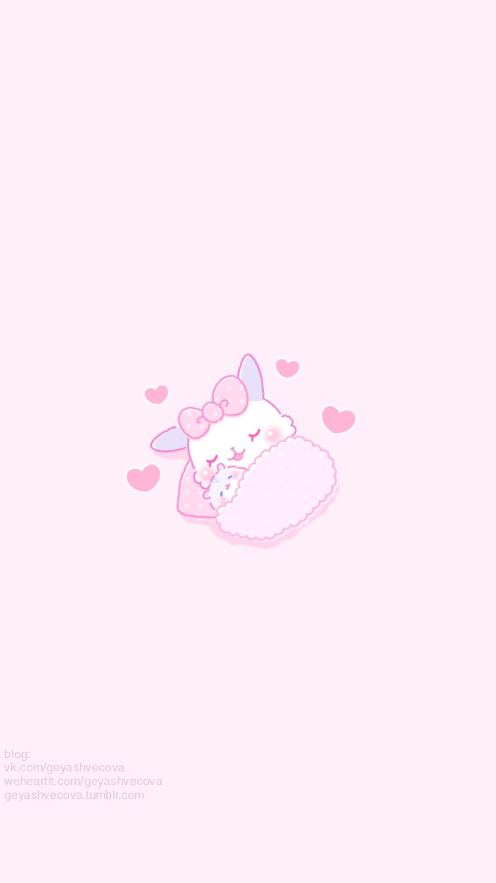 720x1280  фон, розовый и милый фон | Кавайные обои, Обои с кроликами, Милые обои