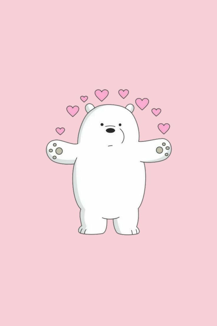 736x1104  Розовые кавайные обои | Милые рисунки медведей, Детские рисунки на холсте, Милые рисунки медведей